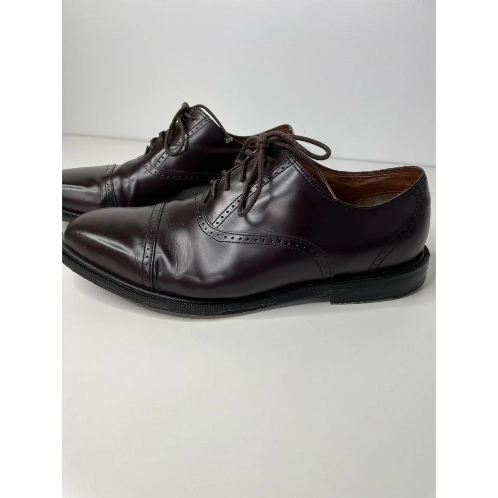 Rockport Mens Burgundy Leather Cap Toe Oxford Dress Shoes Dark Academia 11 W